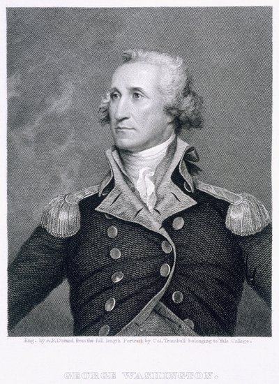 George Washington, engraved by Asher Brown Durand by John Trumbull